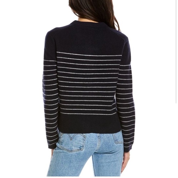 Alex Mill 100% Merino Wool Navy White Striped Button Up Marina Sweater Cardigan - Picture 2 of 11